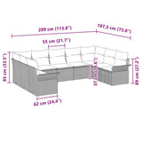 vidaXL Tuinbank Set met kussen Zwart poly rattan