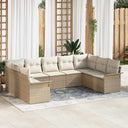 vidaXL Tuinbank Set met kussen Zwart poly rattan