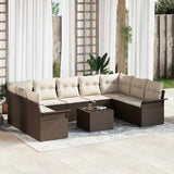 vidaXL Tuinbank Set met kussen Zwart poly rattan