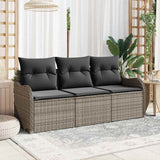 vidaXL Tuinbank Set met kussen 3 pcs Zwart poly rattan
