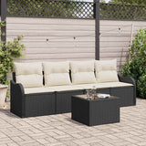 vidaXL Garden Bench Set Black poly rattan