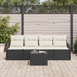 vidaXL Garden Bench Set Black poly rattan