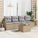 vidaXL Garden Bench Set Black poly rattan