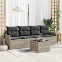 vidaXL Garden Bench Set Black poly rattan
