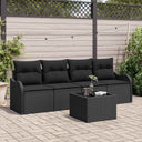 vidaXL Garden Bench Set Black poly rattan