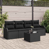 vidaXL Garden Bench Set Black poly rattan