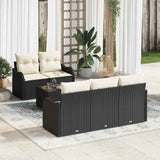 vidaXL Tuinbank Set Zwart poly rattan