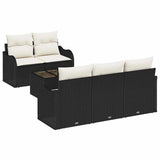 vidaXL Tuinbank Set Zwart poly rattan