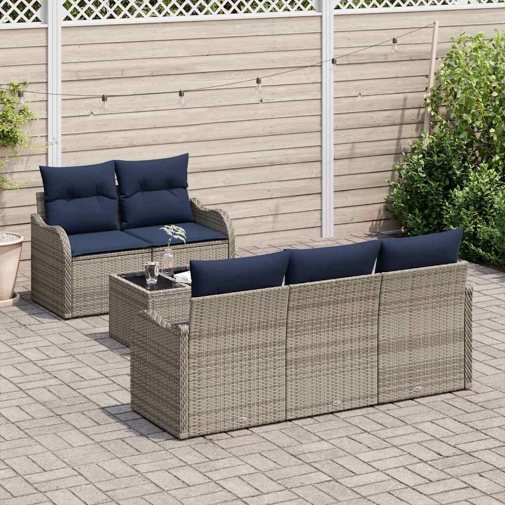 vidaXL Garden Bench Set Grey 55 x 55 x 37 cm poly rattan