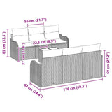 vidaXL Tuinbank Set Zwart 55 x 55 x 37 cm poly rattan