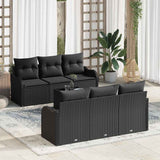 vidaXL Tuinbank Set Zwart 55 x 55 x 37 cm poly rattan