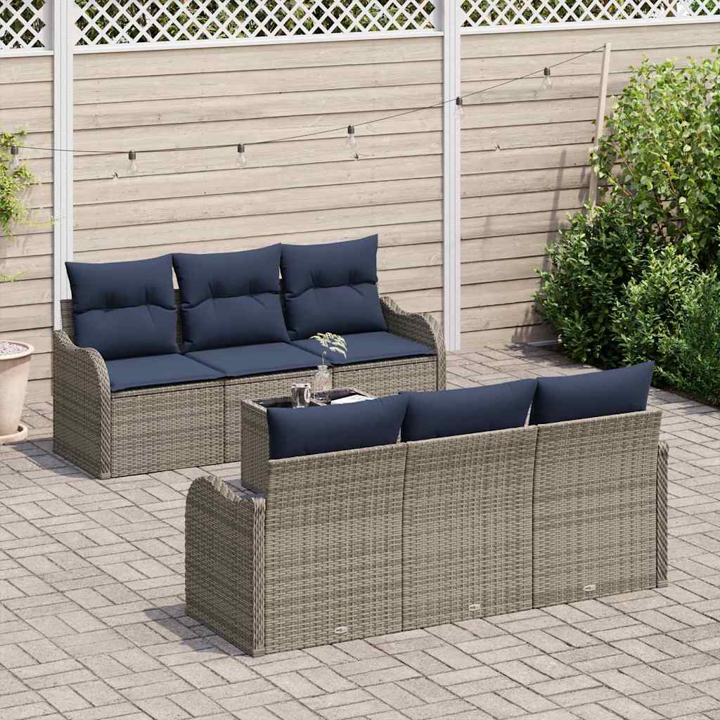 vidaXL Tuinbank Set Grijs 55 x 55 x 37 cm poly rattan