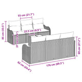 vidaXL Tuinbank Set Grijs 55 x 55 x 37 cm poly rattan