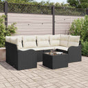 vidaXL Tuinbank Set Zwart 55 x 55 x 37 cm poly rattan