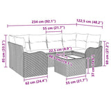 vidaXL Tuinbank Set Zwart 55 x 55 x 37 cm poly rattan