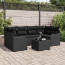 vidaXL Tuinbank Set Zwart 55 x 55 x 37 cm poly rattan