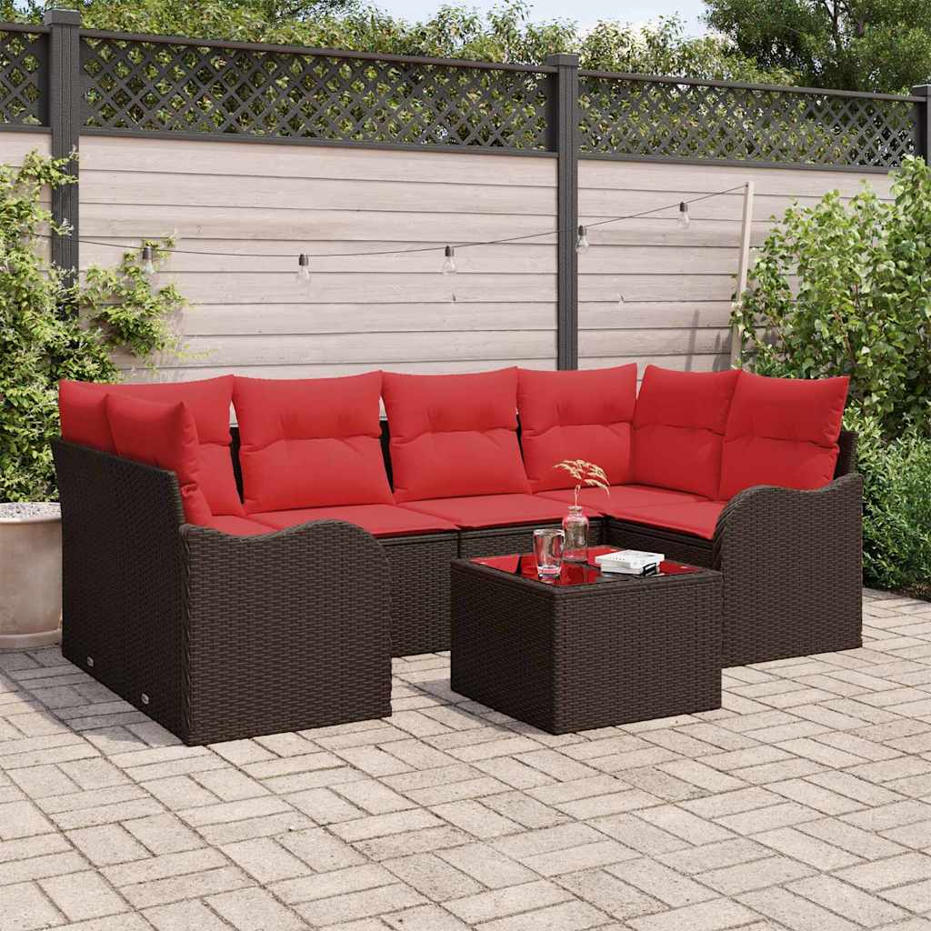 vidaXL Garden Bench Set Brown 55 x 55 x 37 cm poly rattan