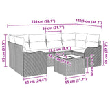 vidaXL Garden Bench Set Brown 55 x 55 x 37 cm poly rattan