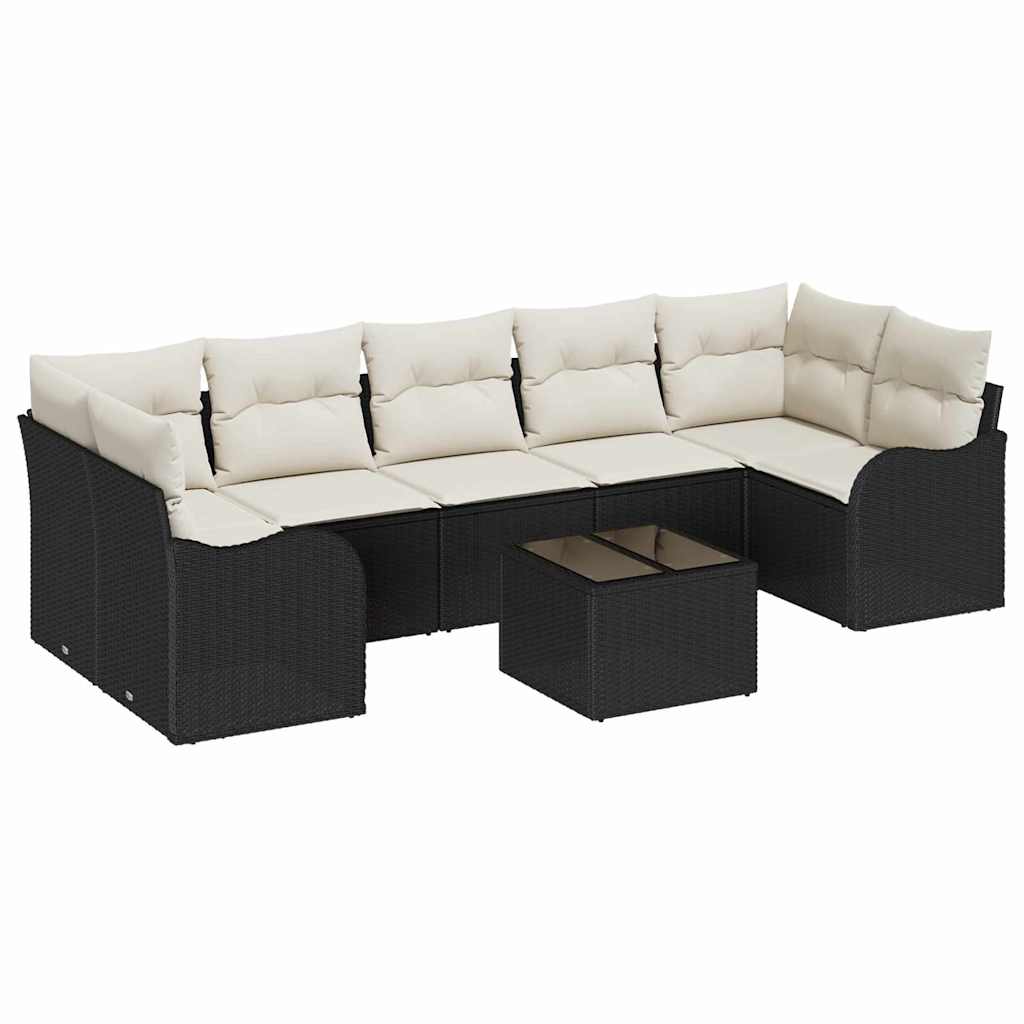 vidaXL Tuinbank Set Zwart 55 x 55 x 37 cm poly rattan