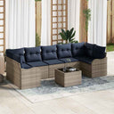 vidaXL Bankstel 8 st 7-Aantal zitplaatsen Grijs poly rattan