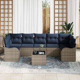 vidaXL Bankstel 8 st 7-Aantal zitplaatsen Grijs poly rattan