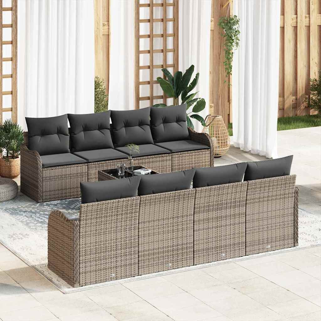 vidaXL Tuinbank Set Zwart 55 x 55 x 37 cm poly rattan