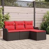 vidaXL Garden Bench Set Brown poly rattan
