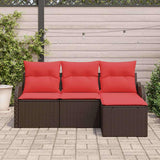 vidaXL Garden Bench Set Brown poly rattan