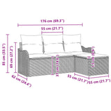 vidaXL Garden Bench Set Brown poly rattan