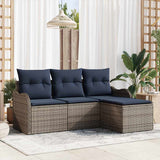 vidaXL Garden Bench Set Brown poly rattan