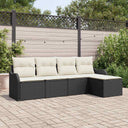 vidaXL Tuinbank Set Zwart poly rattan