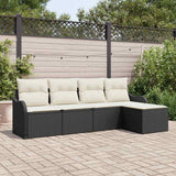 vidaXL Tuinbank Set Zwart poly rattan