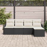 vidaXL Tuinbank Set Zwart poly rattan