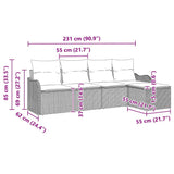 vidaXL Tuinbank Set Zwart poly rattan