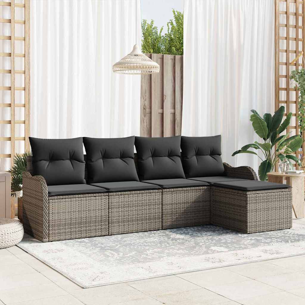 vidaXL Tuinbank Set Zwart poly rattan