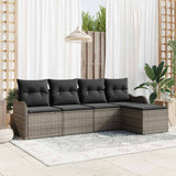 vidaXL Tuinbank Set Zwart poly rattan