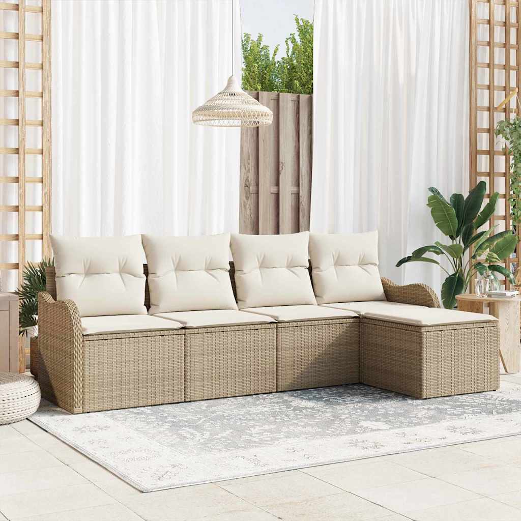 vidaXL Tuinbank Set Zwart poly rattan