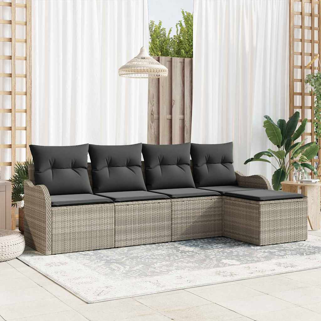 vidaXL Tuinbank Set Zwart poly rattan