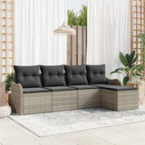 vidaXL Tuinbank Set Zwart poly rattan