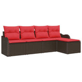 vidaXL Garden Bench Set Brown poly rattan