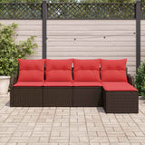vidaXL Garden Bench Set Brown poly rattan