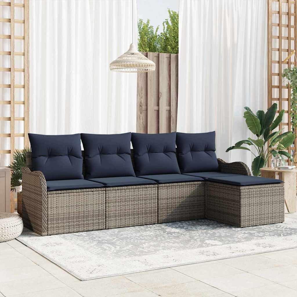vidaXL Garden Bench Set Brown poly rattan