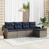 vidaXL Garden Bench Set Brown poly rattan