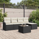 vidaXL Tuinbank Set Zwart poly rattan