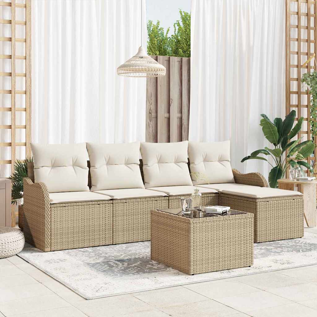 vidaXL Tuinbank Set Zwart poly rattan