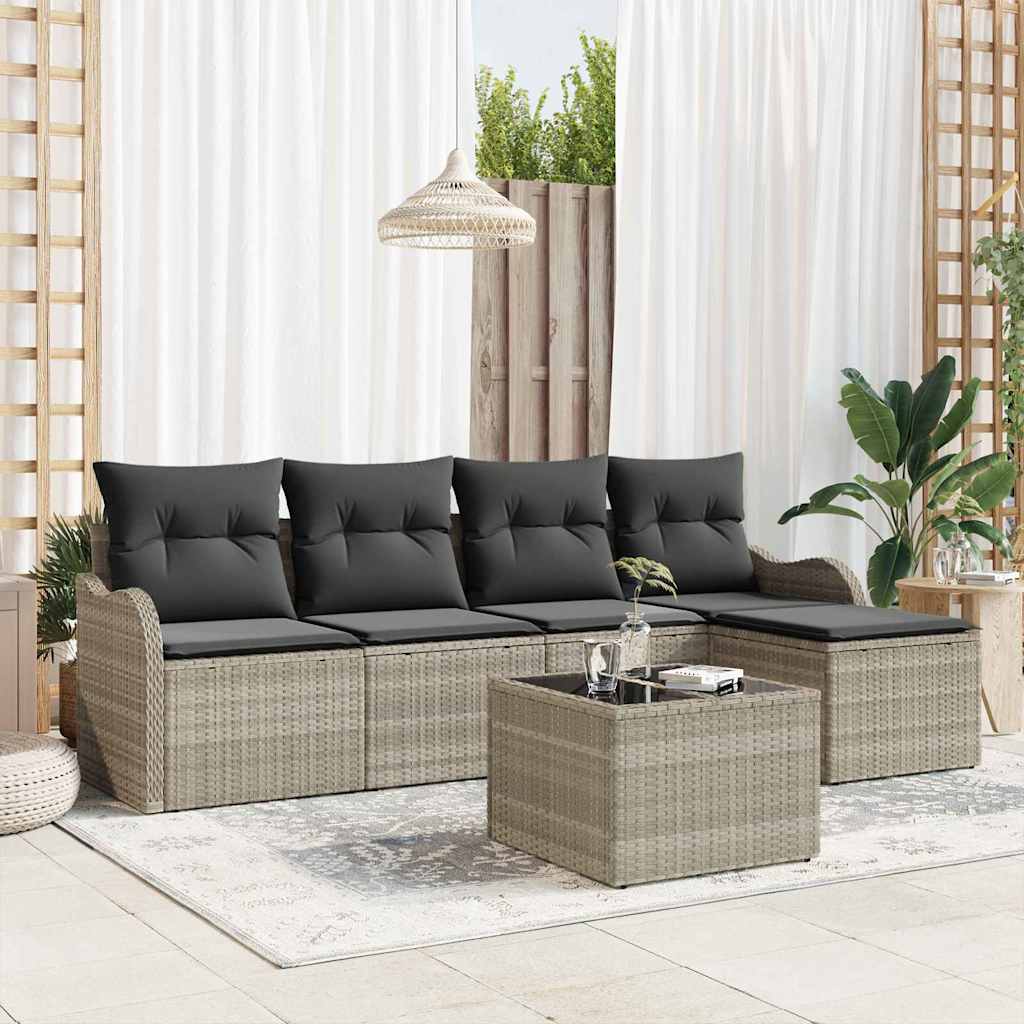 vidaXL Tuinbank Set Zwart poly rattan