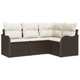 vidaXL Garden Bench Set 4 pcs Black poly rattan