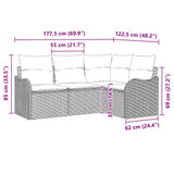 vidaXL Garden Bench Set 4 pcs Black poly rattan