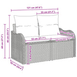 vidaXL Garden Bench Set 4 pcs Brown poly rattan