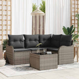 vidaXL Garden Bench Set 4 pcs Black poly rattan